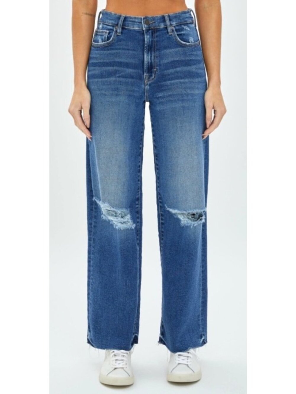 Hidden Women's Sz 29 Los Angeles Distressed Wide Leg Jean Wash